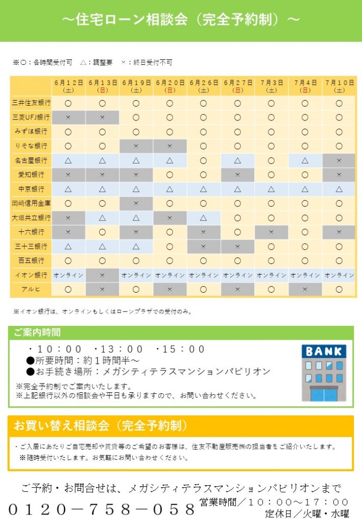 住宅ローン相談会開催のお知らせ メガシティテラス 住友不動産の新築マンション 分譲マンション 戸建の公式ブログ